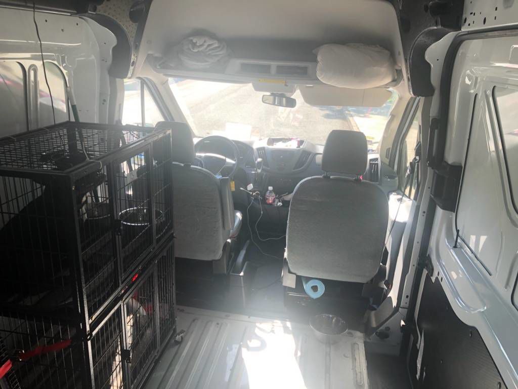 Inside the van